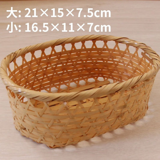 竹かご 白竹小判篭(大/小)