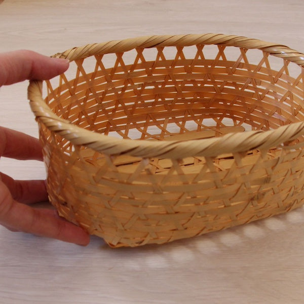 竹かご 白竹小判篭(大/小)
