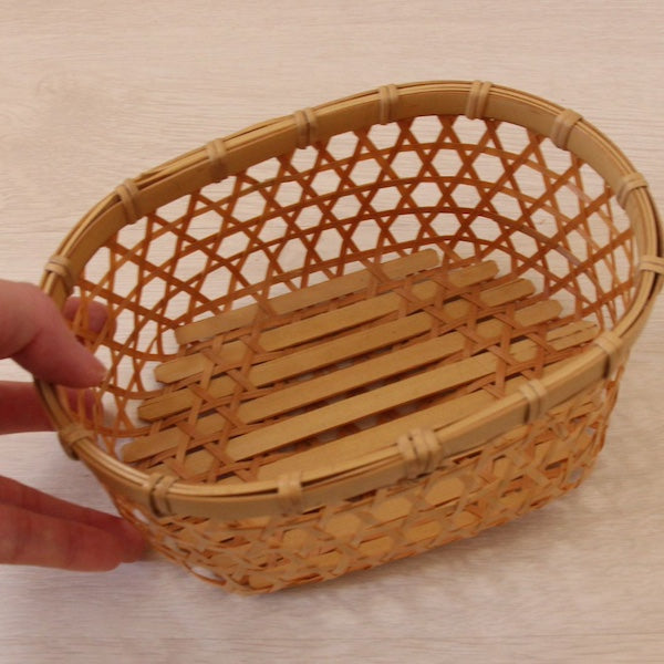 竹かご 白竹小判篭(大/小)