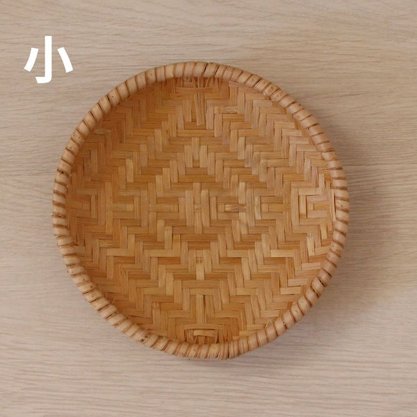 竹ザル 白竹アジロ丸皿(大/小)