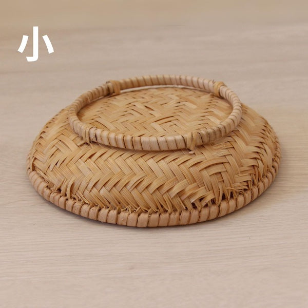 竹ザル 白竹アジロ丸皿(大/小)