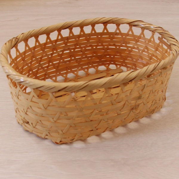 竹かご 白竹小判篭(大/小)